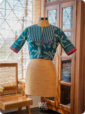 Banana Tree Ikat Yoke Cotton Blouse