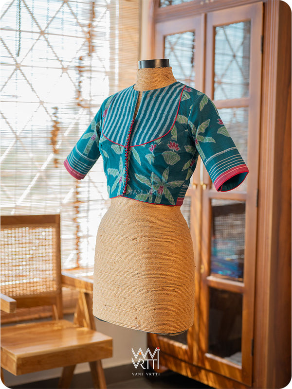 Banana Tree Ikat Yoke Cotton Blouse