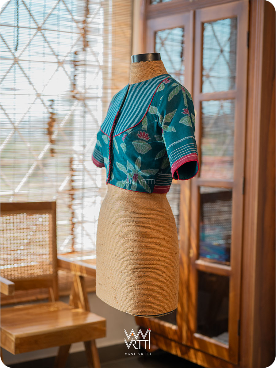 Banana Tree Ikat Yoke Cotton Blouse