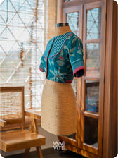 Banana Tree Ikat Yoke Cotton Blouse