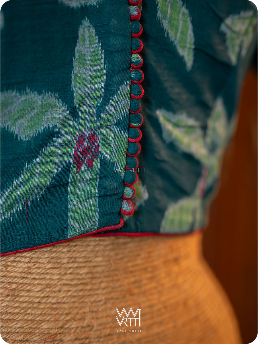 Banana Tree Ikat Yoke Cotton Blouse
