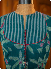 Banana Tree Ikat Yoke Cotton Blouse
