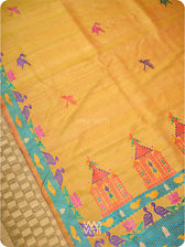 Mango Yellow Chilika Master Weave Exclusive Handspun Tussar Silk Saree