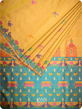 Mango Yellow Chilika Master Weave Exclusive Handspun Tussar Silk Saree