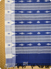 Deep Indigo Off White Triabl Masterweave Kotpad Saree