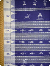 Deep Indigo Off White Triabl Masterweave Kotpad Saree