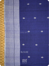 Deep Indigo Off White Triabl Masterweave Kotpad Saree