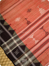 Kumkum Red Ganga Jamuna Ghiccha Tussar Cotton Masterweave Kotpad Saree