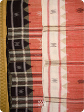 Kumkum Red Ganga Jamuna Ghiccha Tussar Cotton Masterweave Kotpad Saree