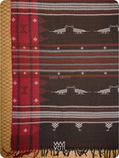 Deep Coffee Red Madder Tribal Masterweave Kotpad Saree