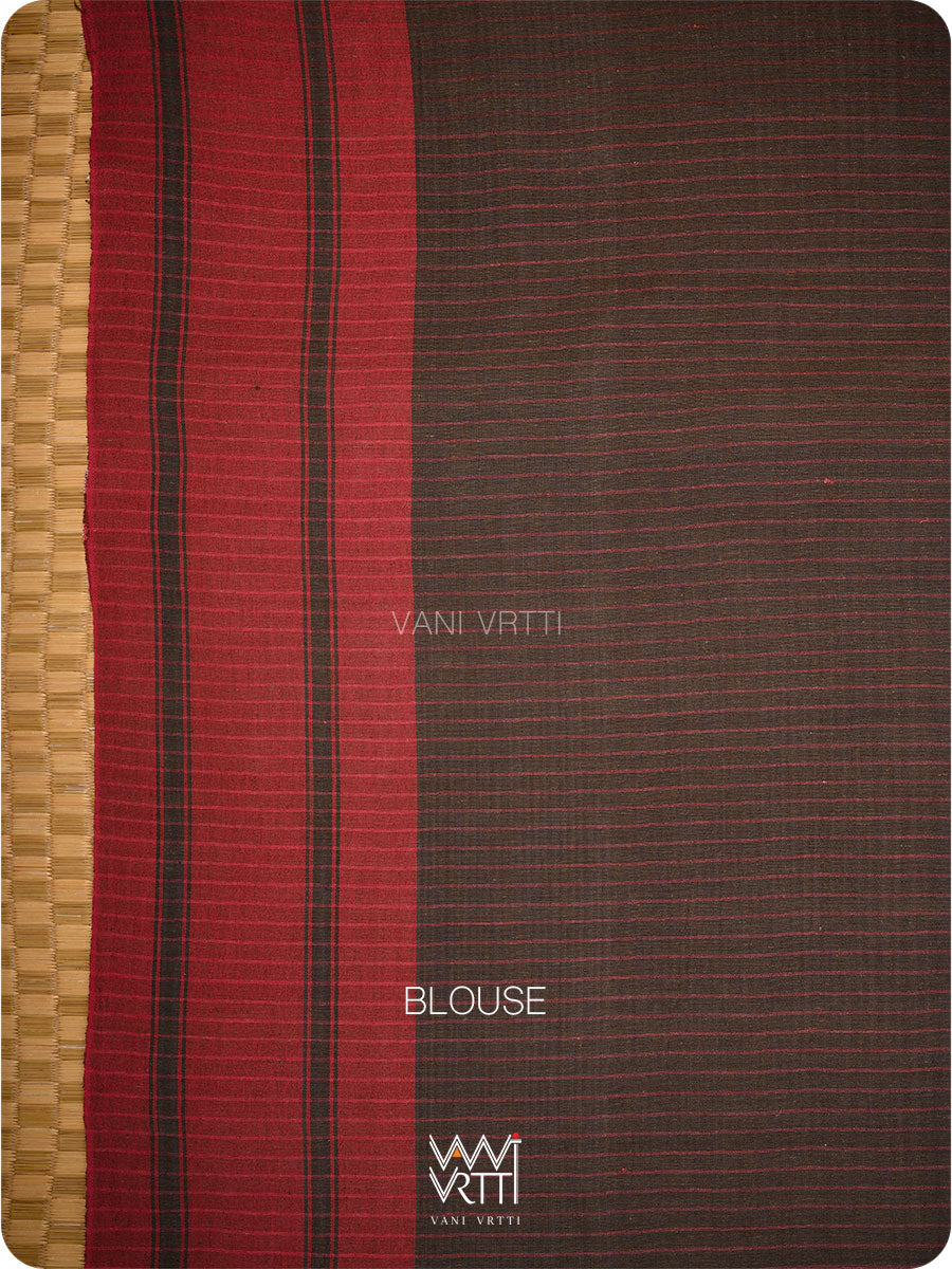 Deep Coffee Red Madder Tribal Masterweave Kotpad Saree