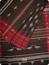 Deep Coffee Red Madder Tribal Masterweave Kotpad Saree