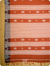 Madder Grey Temple Kotpad Cotton Saree