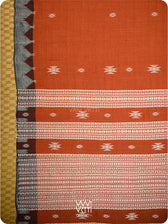 Madder Grey Temple Kotpad Cotton Saree