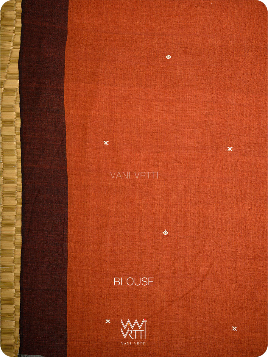 Madder Grey Temple Kotpad Cotton Saree