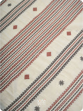 Off White Madder Black Diamond Fish Kotpad Saree