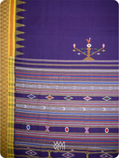 Purple Yellow Cotton Ganjam Bomkai Saree