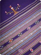 Purple Yellow Cotton Ganjam Bomkai Saree