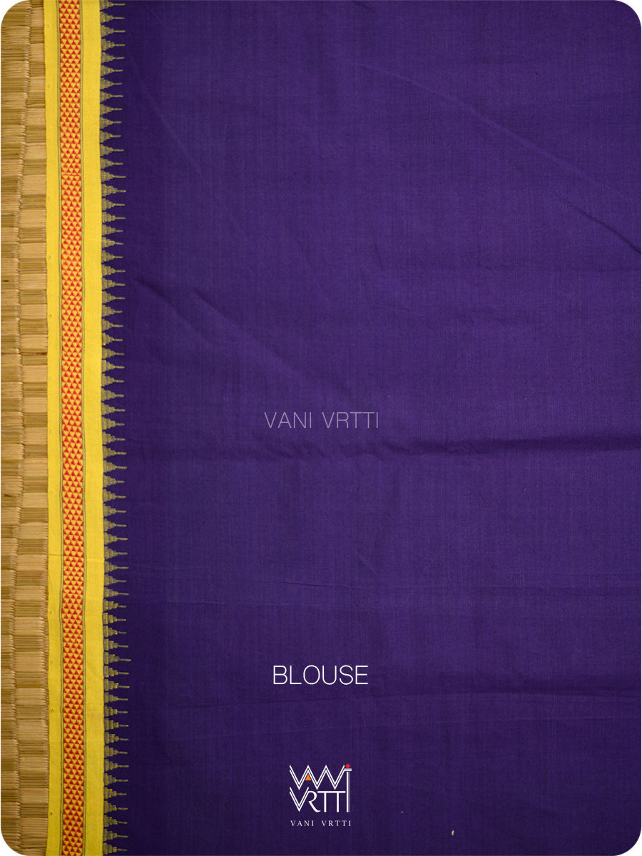 Purple Yellow Cotton Ganjam Bomkai Saree
