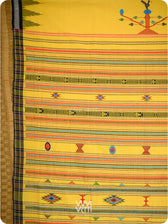 Yellow Black Bomkai Ganjam Cotton Saree