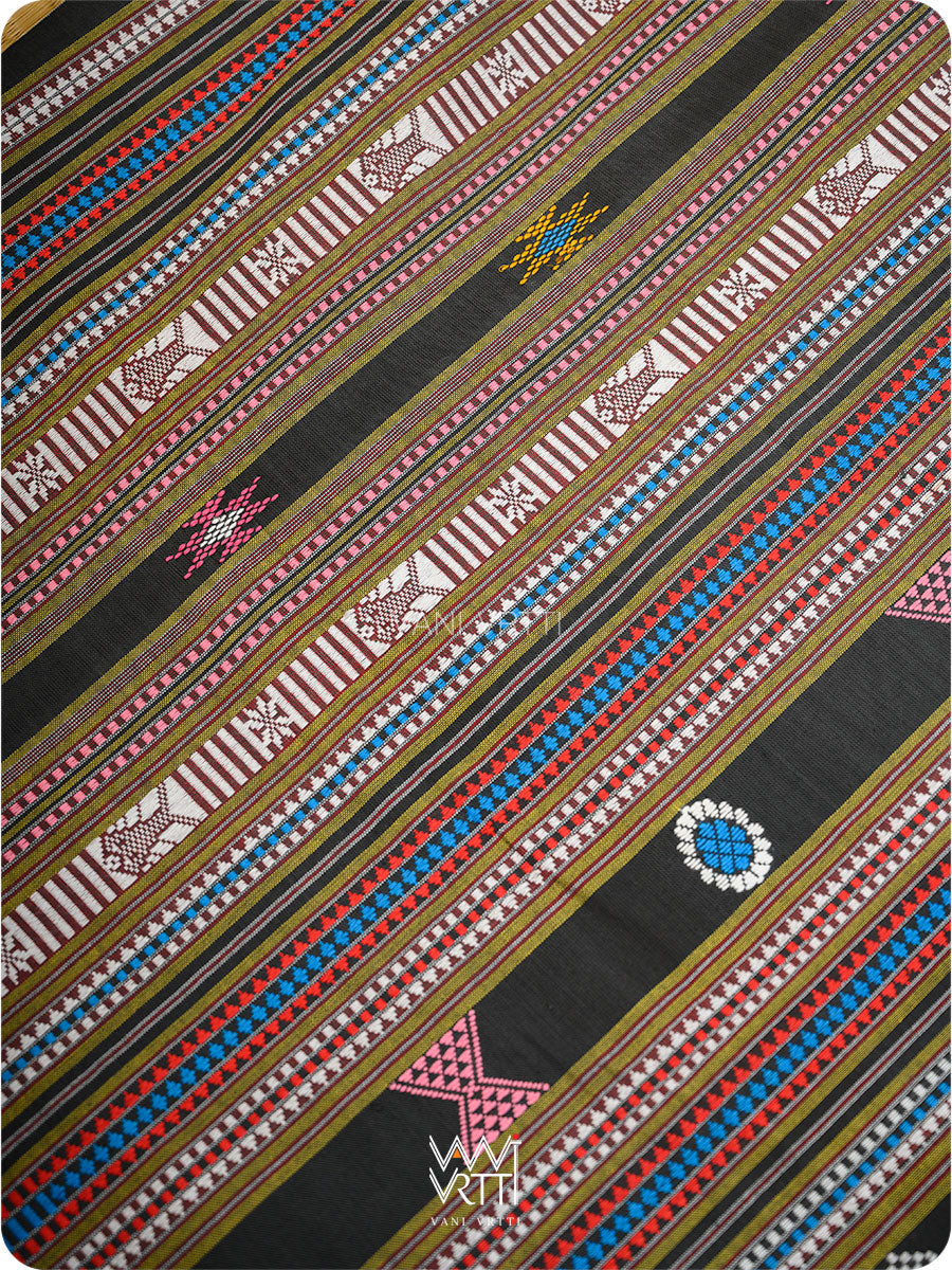 Black Cotton Ganjam Bomkai Saree