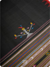 Black Cotton Ganjam Bomkai Saree