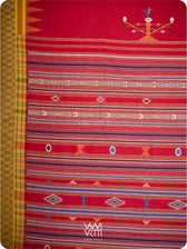 Red Black Bomkai Ganjam Cotton Saree