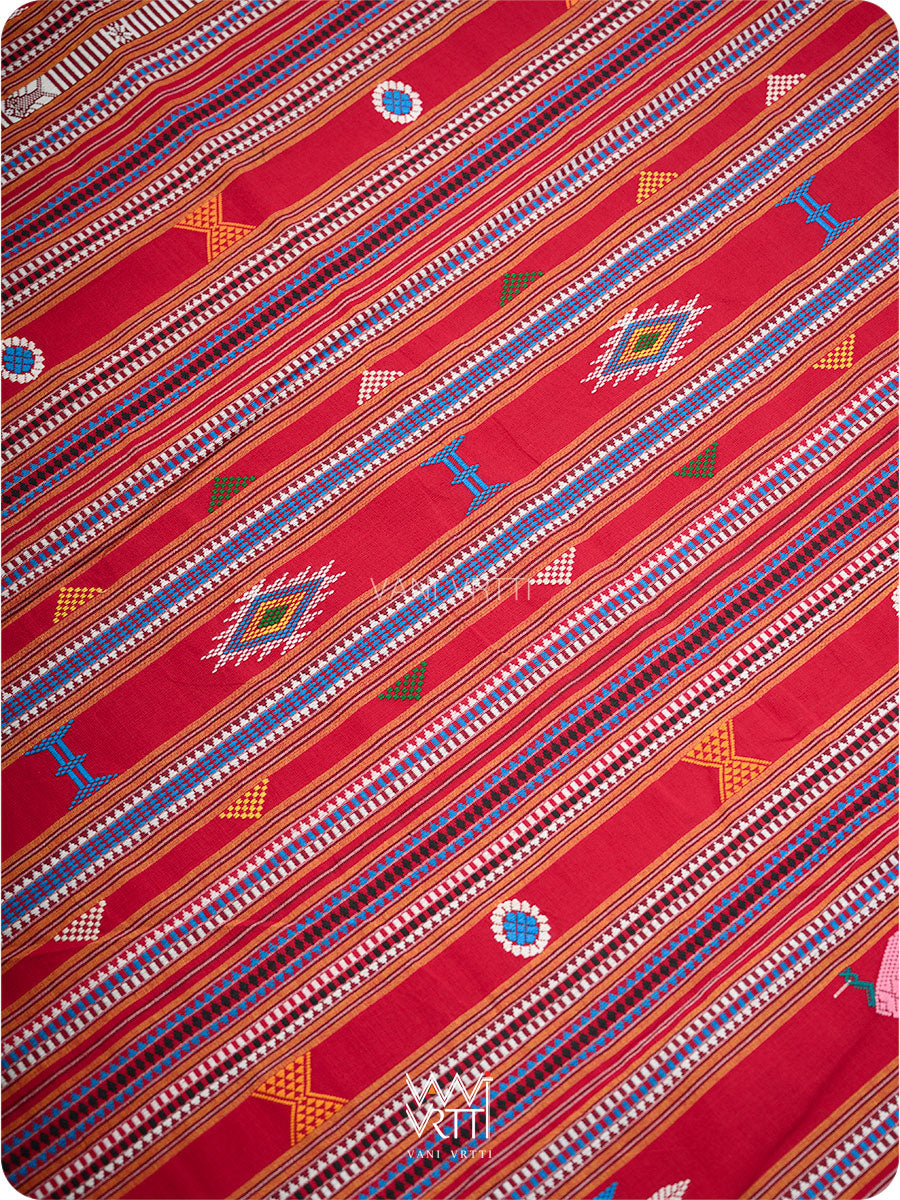 Red Black Bomkai Ganjam Cotton Saree