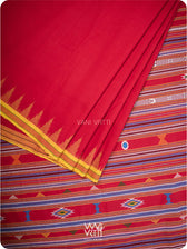 Red Black Bomkai Ganjam Cotton Saree