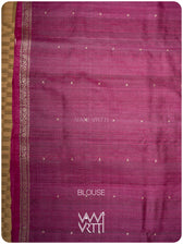 Black Madhumalati Handspun Tussar Silk Sari
