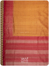 Orange Red Anjana Handspun Tussar Silk Saree