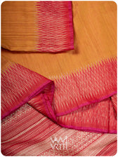 Orange Red Anjana Handspun Tussar Silk Saree
