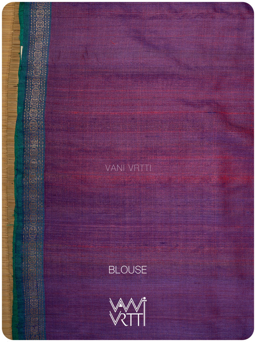 Purple Blouse piece matched to Aarush saree in handspun tussar silk