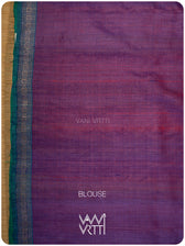 Purple Blouse piece matched to Aarush saree in handspun tussar silk