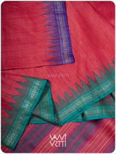 Handspun tussar silk texture detail on Aarush saree body