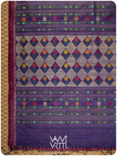 Purple Marigold Wild Garden Master Weave Exclusive Handspun Tussar Silk Saree