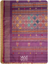 Space Blue Purple Nightingale Master Weave Exclusive Handspun Tussar Silk Saree