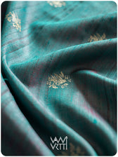 Space Blue Purple Nightingale Master Weave Exclusive Handspun Tussar Silk Saree