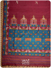 Deep Wine Chilika Master Weave Exclusive Handspun Tussar Silk Saree