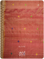 Blouse piece in orangish handspun tussar silk, matched to Konark saree
