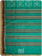 Sea Green Ashok Phool Ikat Handspun Tussar Silk Saree