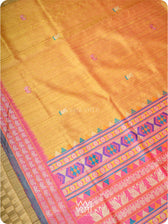 Mango Yellow Magenta Veena Pani Lata Master Weave Exclusive Handspun Tussar Silk Saree