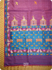 Reddish Purple Chilika Master Weave Exclusive Handspun Tussar Silk Saree