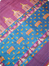 Reddish Purple Chilika Master Weave Exclusive Handspun Tussar Silk Saree