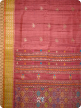 Light Brown Mustard Nightingale Master Weave Exclusive Handspun Tussar Silk Saree