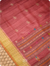 Light Brown Mustard Nightingale Master Weave Exclusive Handspun Tussar Silk Saree