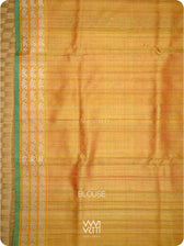 Off white Pink Yellow Veena Pani Lata Master Weave Exclusive Handspun Tussar Silk Saree