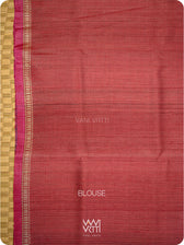 Black Red Lily Ikat Handspun Tussar Silk Sari