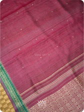 Deep Wine Bottle Green  Madhumalati Handspun Tussar Silk Sari