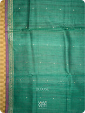 Deep Wine Bottle Green  Madhumalati Handspun Tussar Silk Sari